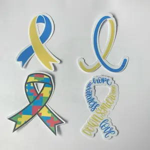 Down syndrome and autism awareness ribbon – vinyl – durable – long lasting