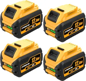 4PACK 12Ah 20V/60V Dual Voltage Maximum Capacity - Suitable for DeWalt DCB612/DCB609/DCB606 and other cordless power tools. High power, long-lasting replacement battery for DeWalt. tiktokshopspringglowup Lithium Ion