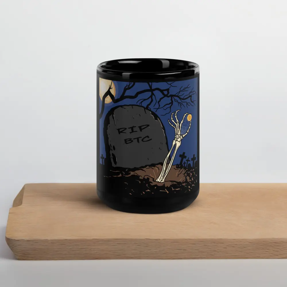 RIP Bitcoin Mug - Bold Design, Premium Comfort for BTC Fans, Crypto Coffee Mug, Dead or Alive