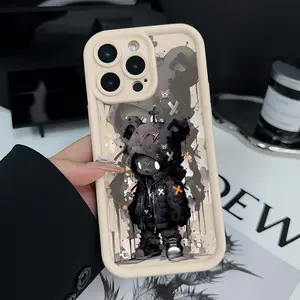 Urban Bear Pattern Man's Phone Case for iPhone  17 16 15 14 Pro Max 13 12 11   Shockproof Drop Protection Rugged Durable Silicone Cover Cellphone Protective Smartphone Casing