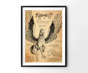 Hippogriff Poster, HP Poster, HP Wall Hanging, HP Magic Animal Poster, Potterhead Home Decor, HP Wall Decor, Wizard World Poster 386841