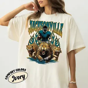 Comfort Colors Jacksonville Football T-Shirt, Unisex Sports Gear For Man Woman And Men, Game Day Apparel, Vintage Jaguar Shirt, Gift For Her