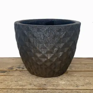 9784C17FS - Copper Gold Ceramic Waffle Planter - FREE SHIPPING