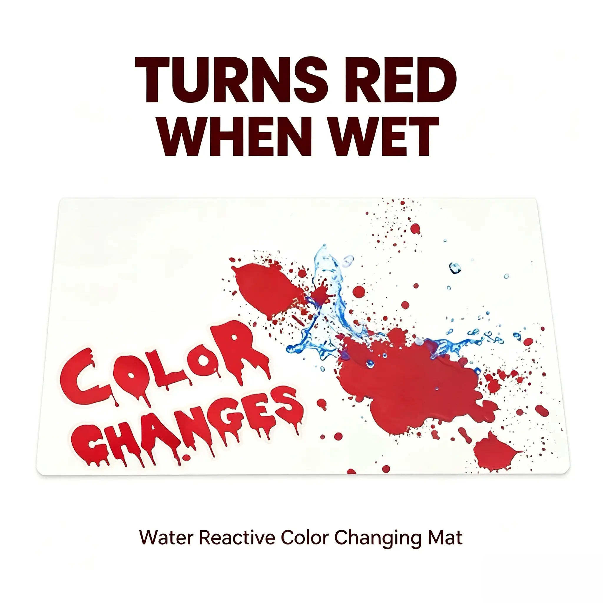 Halloween Water Reactive Color Changing Bath Mat, Turns Red When Wet Fun Prank Bathroom Floor Mat, 40×70cm Absorbent Non‑Slip Shower Mat for Holiday Home Decor