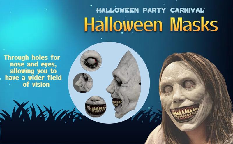 Scary Halloween Mask for Adults, Realistic and Durable Latex Creepy Horror Mask for Cosplay and Halloween Party