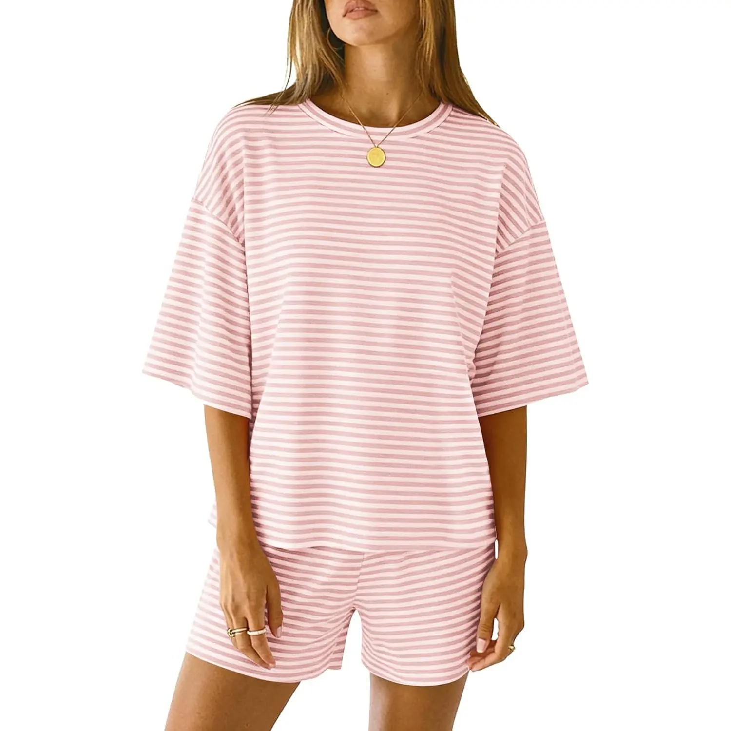 White Pink Striped