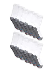 Hanes Men's Big and Tall X-Temp Cushioned with Arch & Vent Crew Socks, 12 Pack