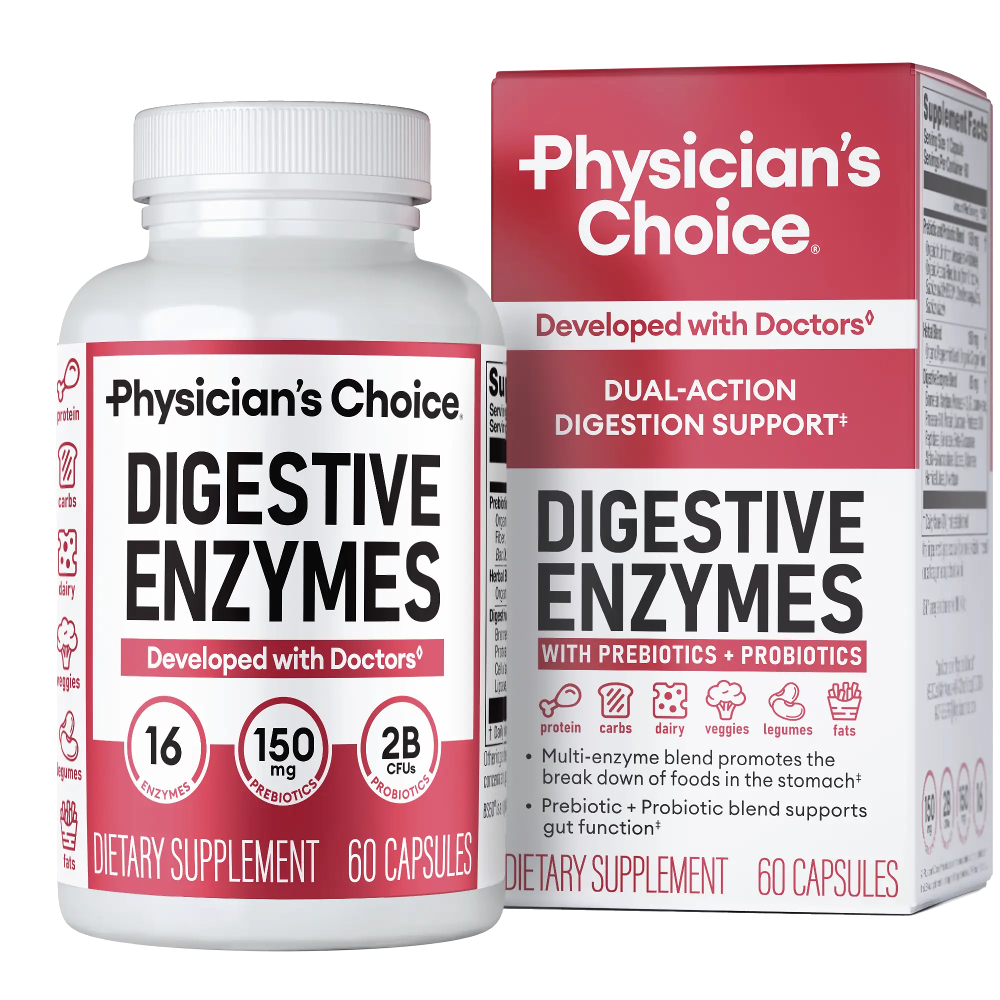 Physician's Choice Digestive Enzymes - Bloating & Mealtime Discomfort Support with Probiotics + Prebiotics for Digestion & Gut Health
