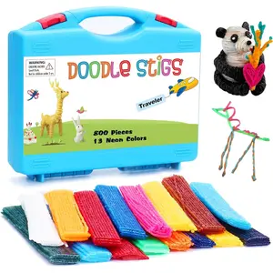 (800 PCS Wax Sticks for , Bendable Wax Yarn Sticks - 13 Neon Colors Doodle Stigs Travel Kit - DIY Crafts and  Partty, School Project Supplies;  Sensory Fidget  for