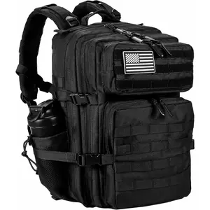 Military Tactical Backpack for Men and Women 45L Army 3 Days Assault Pack Bag Large Rucksack with Molle System - Black
