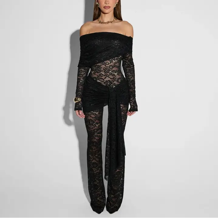 Lovis - Lace Off Shoulder Jumpsuit Lovis - Lace Off Shoulder Jumpsuit