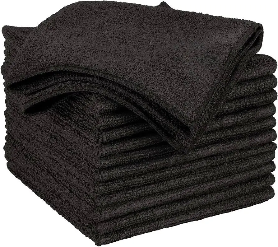 10pcs Microfiber Cleaning Cloth  , Microfiber Towels for Cars, Premium Wash Cloths, Dusting Cloth Lint Free Cleaning Rags for SUVs, House, Kitchen, Window, Cleaning Supplies12×12" Non-slip Black