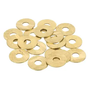 18 Pack Brass Flat Washer, M6 Copper Washers Crush Washer Kit , 6mm ID, 18mm OD, 1mm Thick for  Screws Machinery Repair, Outdoor Construction
