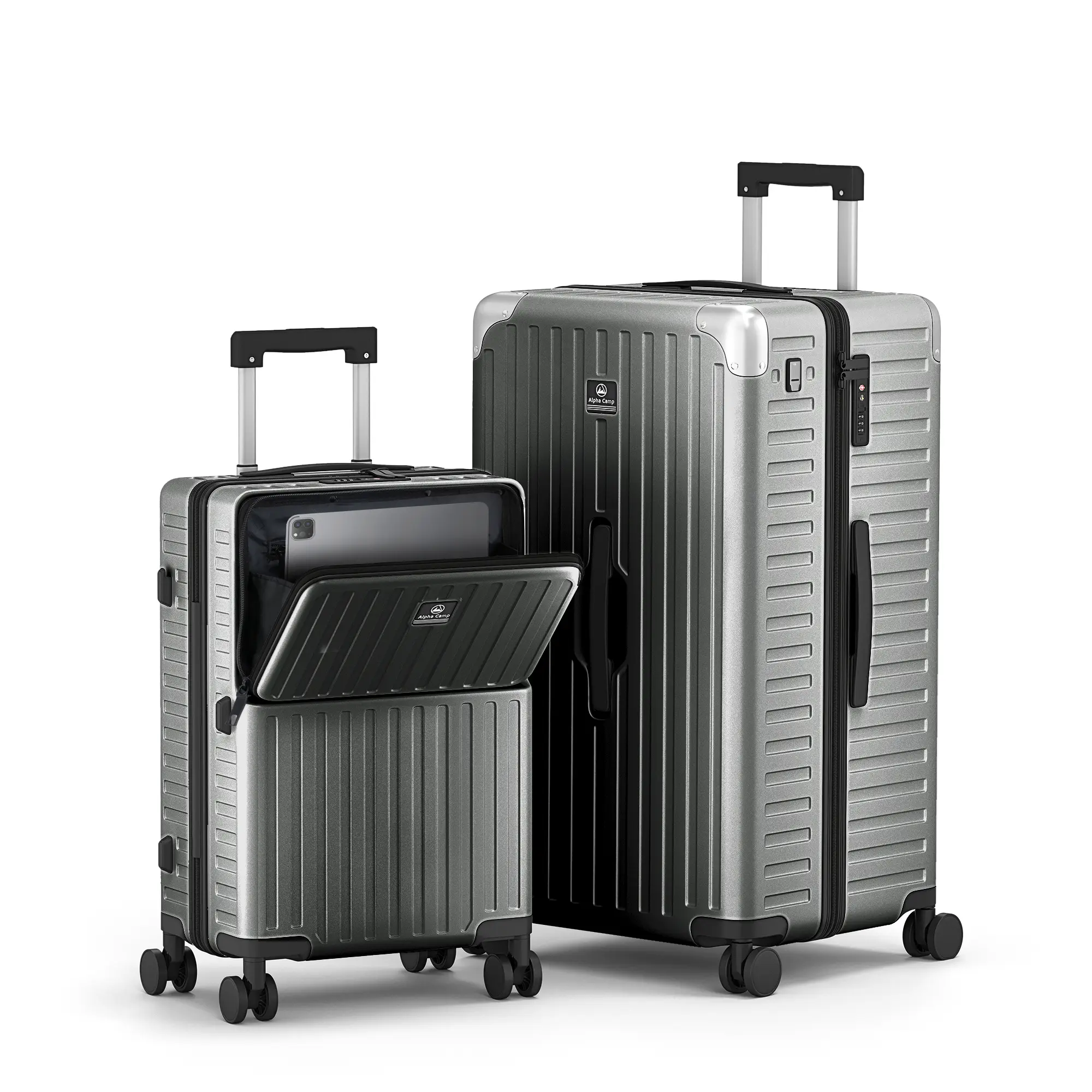 PHIVILLA 20/28 Inch Trunk Luggage, Hardside Large Checked Suitcase with TSA | Polycarbonate Shell Aluminum Corner, Large Capacity 98L, USB Charging, Cup Holder, 360° Spinner Wheels, Travel & Business, Back to School