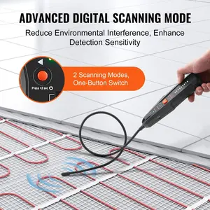 VEVOR Subterranean Wire Locator, Up to 6.5 FT Detection Depth, Earphone-Included Cable Tracer and Break Detector, 3280 FT Detection Range, Ideal for Locating Hidden Pet Fences and Sprinkler Valves