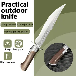 High-hardness portable knife with a fixed blade, [hiking knife, mountaineering and exploration knife, survival knife, outdoor camping knife], a gift for men, with a sheath.