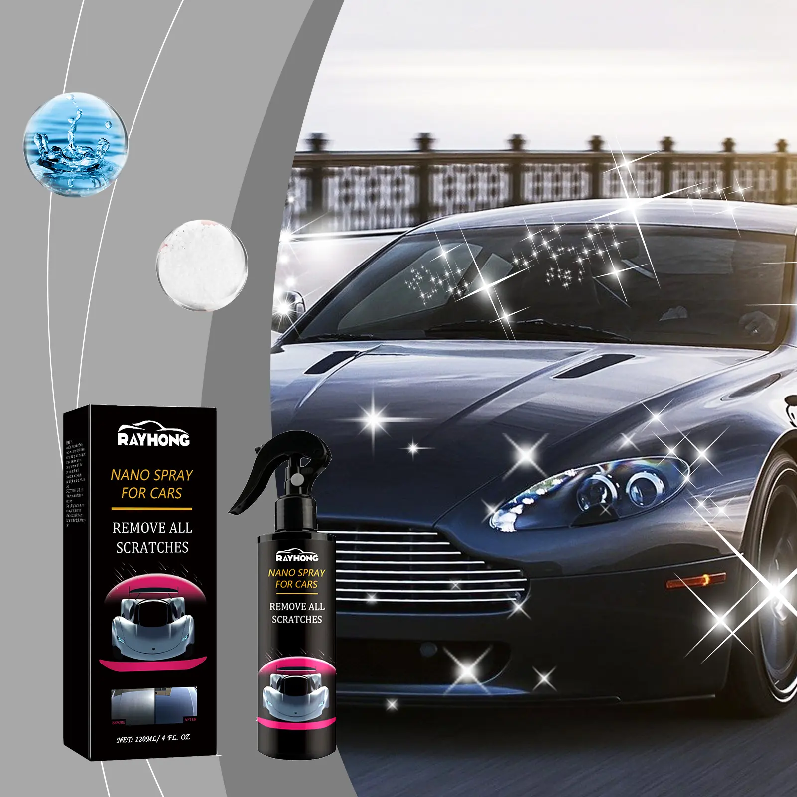 Car Coating Agent (120ml) Nano Coating Crystal Liquid Spray for Car Paint, Dashboard Water-Repellent Wax