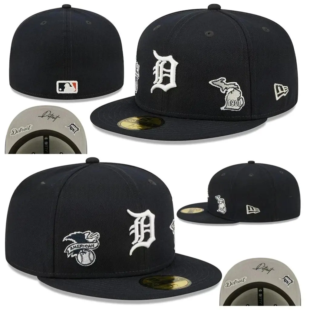 New Era 59FIFTY Fitted Hat, Raised Detroit Tigers Logo, Michigan 1901 State Patch, American League Side Patch, Black MLB Baseball Cap, Flat Brim, Premium Embroidered, Structured Crown, Unisex Streetwear, Collector Edition