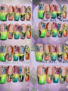 Lucy(12944)gc.Colorful butterfly nails