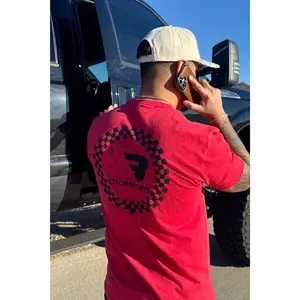 Red Heather Checkered Circle Tee