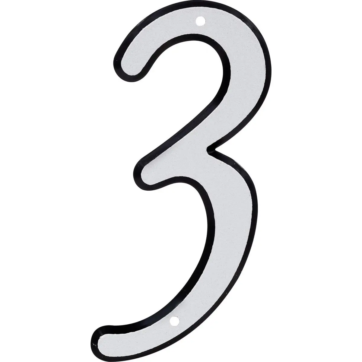 Hillman Group 841602 Sturdy Nail-On Reflective Plastic 4 in. Basic House Number Signs - 3-Pack, Simple Home Decor for Mailboxes