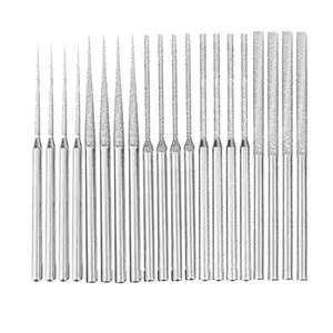 20 Pcs Diamond Mounted bead reamer(Excluding drilling rig), 5 Different Shapes Diamond Drill Bit, 1/8 Inch Shank Diamond Grinding Tool for Rotary Tool