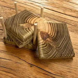 Handmade wooden coasters 4pk Cutlery Tableware