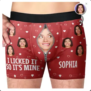 Custom Photo Orgasm Donor I Licked It So It's Mine - Funny Gift For Husband, Boyfriend - Personalized Men's boxer Briefs ethika boxers Fabric Menswear Underwear