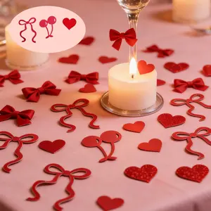98pcs Cherry Bow Heart Star Flashing Confetti Pack, Perfect for Weddings, Engagements, Birthdays, Gift Giveaways, Baptisms, Fruit Theme Parties