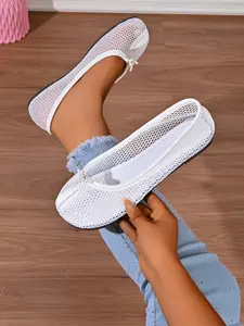 Summer Mesh Toe Split Flat Shoes, Breathable Hollow Out Design, Stylish and Colors, Perfect for Commute and Streetwear