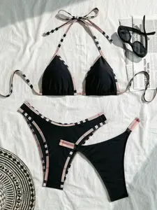 Women's Bikini Set, Three-Piece Swimsuit, Adjustable Straps, Comfortable Design, Ideal for Swimming & Beachwear, Spaghetti Strap Bikini, Adjustable Bikini Top