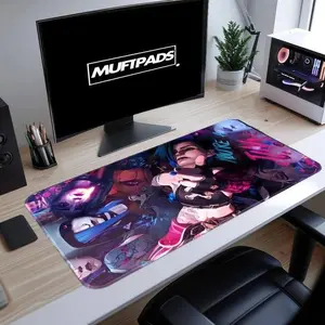 Jinx Arcane Mouse Pad League Of Legends Neon Graffiti Gaming Desk Mat, Mouse Pad Gaming Decor