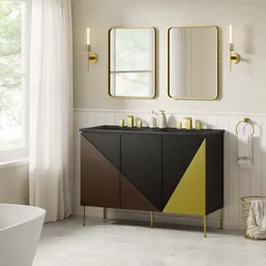 Modway Alchemist 48" Double Sink Bathroom Vanity in Black Black