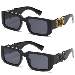 OG LOCS Big Frame Shades Black Gold with Embedded Logo Unisex Full Rim UV Protection Lens for Men & Women Sunglasses