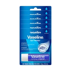 Vaseline Lip Therapy Original Petroleum Jelly, 0.16 oz Lip Balm - Pack of 6