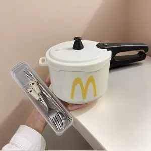 High Pressure Cooker Noodle Bowl! 304 Stainless Steel Lunch Box with Lid, Large Capacity Essential for Student Dorms