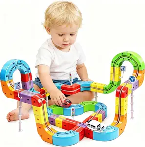 121PCS,Magnetic Electric Train Set for Kids 3–8, Modular 3D Train Tracks with Gravity-Defying Motorized Train, STEM Building Toy for Creative Learning, Electric Train Set Gift for Boys and Girls