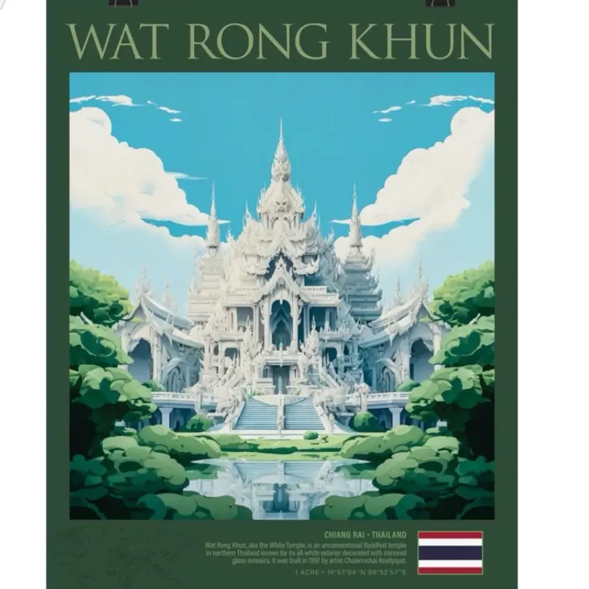 Wat Rong Khun Poster - Classic Travel Wall Decor