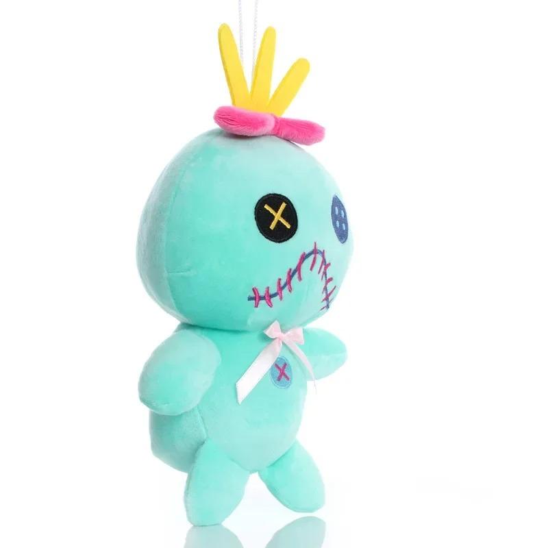 Scrump Plush Toys Pendant Cartoon Lilo and Stitch Plush Toys Soft Stuffed Kawaii Green Doll Xmas Gift For Boys