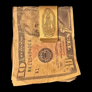 Mother Mary Stainless Steel Money Clip Business Style Durable Bifold Wallet for Men