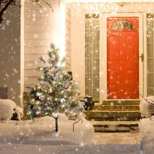38” Flocked Christmas Artificial Trees Snowed Faux Pine Cones UV-Resistant Indoor Outdoor DIY Xmas Home Decoration, 2pcs