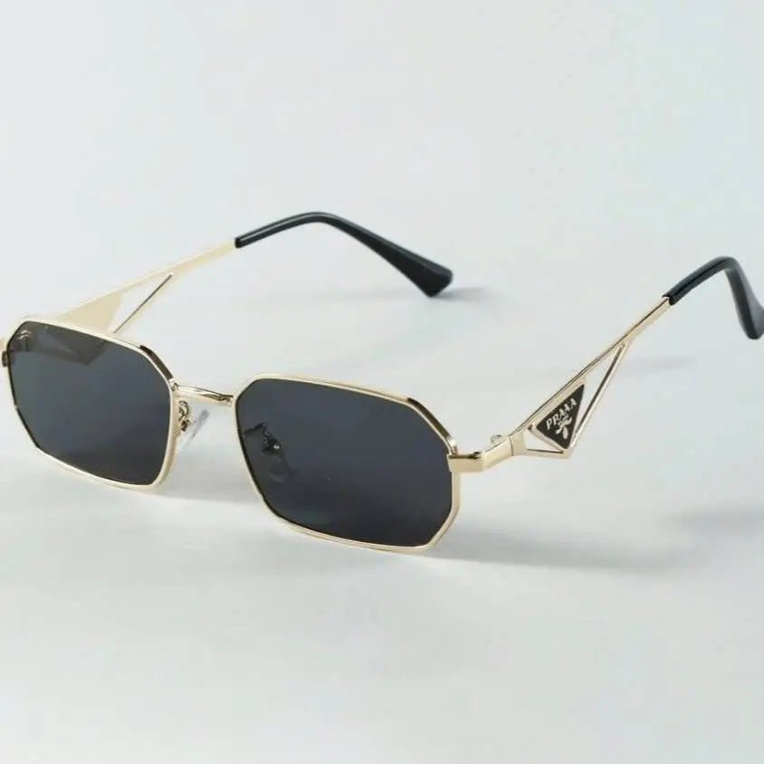 Unisex Retro Geometric Sunglasses UV Protection Slim Metal Frame Lightweight Streetwear Fashion Eyewear