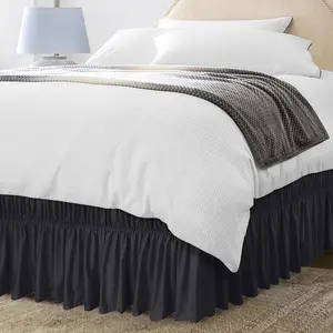 Utopia Bedding Bed Ruffle with Adjustable Elastic Belt - 16 Inch Tailored Drop Microfiber Skirt - Fade Resistant