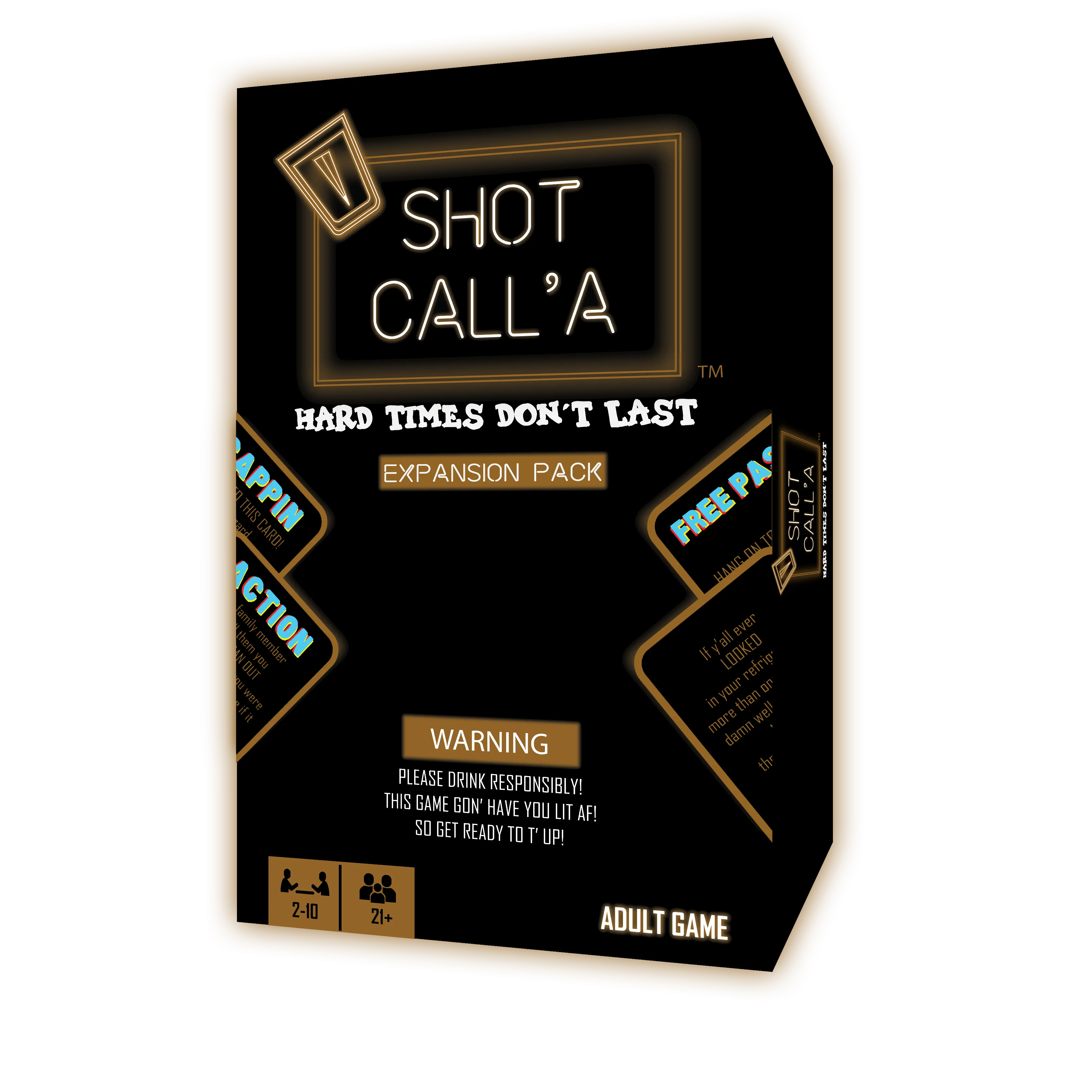 Shot Call'a - Hard Times Don't Last - Expansion Pack - 40 Cards Including Experience, Action, Misery, Capping Cards - 18+ Recommended