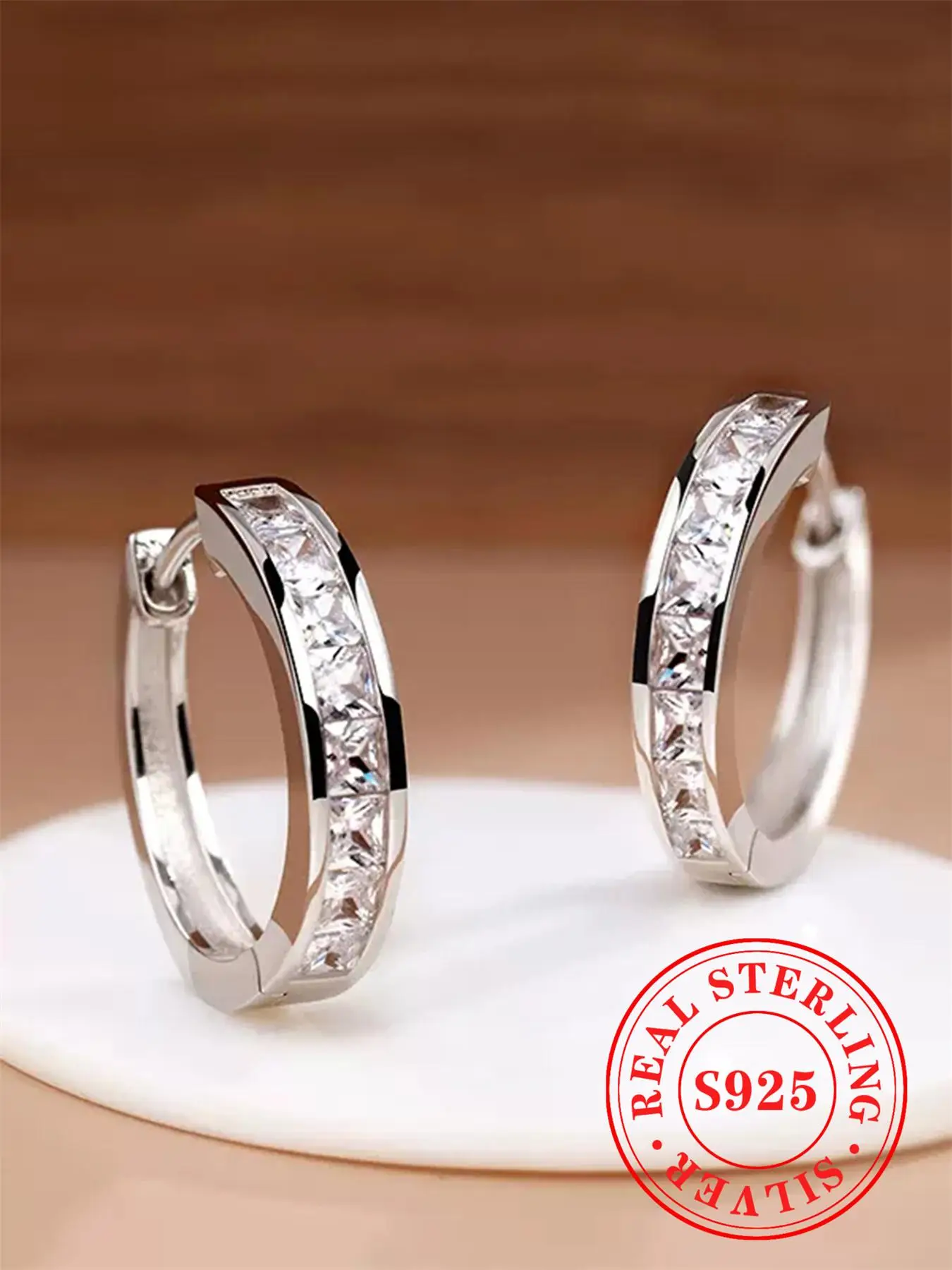 925 Sterling Silver Fashionable Hoop Earrings, Gifts for Her, Fashion Jewelry for Party, Daily Clothing Decor, Trendy All-match & Exquisite Jewelry fo