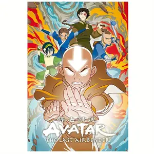 12x18 Inch Frameless Avatar the Last Airbender Canvas Poster - Durable Fantasy Adventure Animation Decor for Living Room, Game Room, Anime Fans