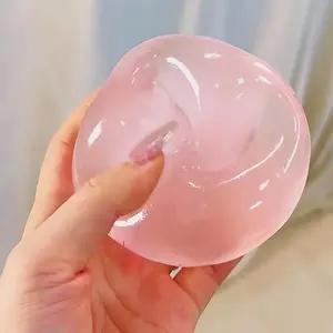 Maltose Squishy Toy Cute Mochi Anti Stress Fidget Toy Soft Simulated Bule/Pink Transparent Ball Quick-rebound Decompression Toy