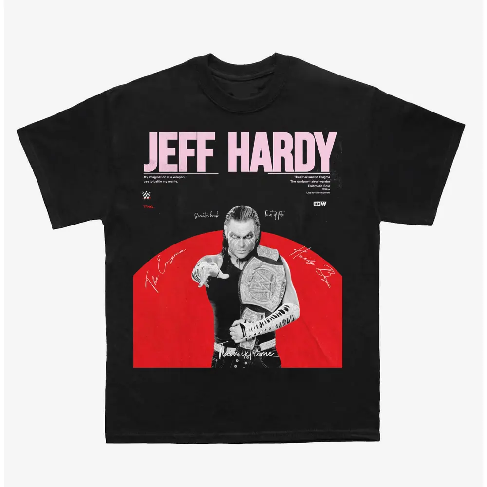 Jeff Hardy Wrestling T-Shirt, WWE Superstar Graphic Tee, Pro Wrestling Fan Apparel