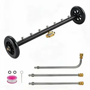 Garvee 24" Pressure Washer Surface Cleaner – High-Performance 7-Nozzle Water Broom Attachment with Sweeping Mop & Extension Wands, Heavy Duty Power Washer Tool for Patio, Deck, Driveway, Concrete, Sidewalk, Garage & Car Washing, Fits Most Pressure Washers