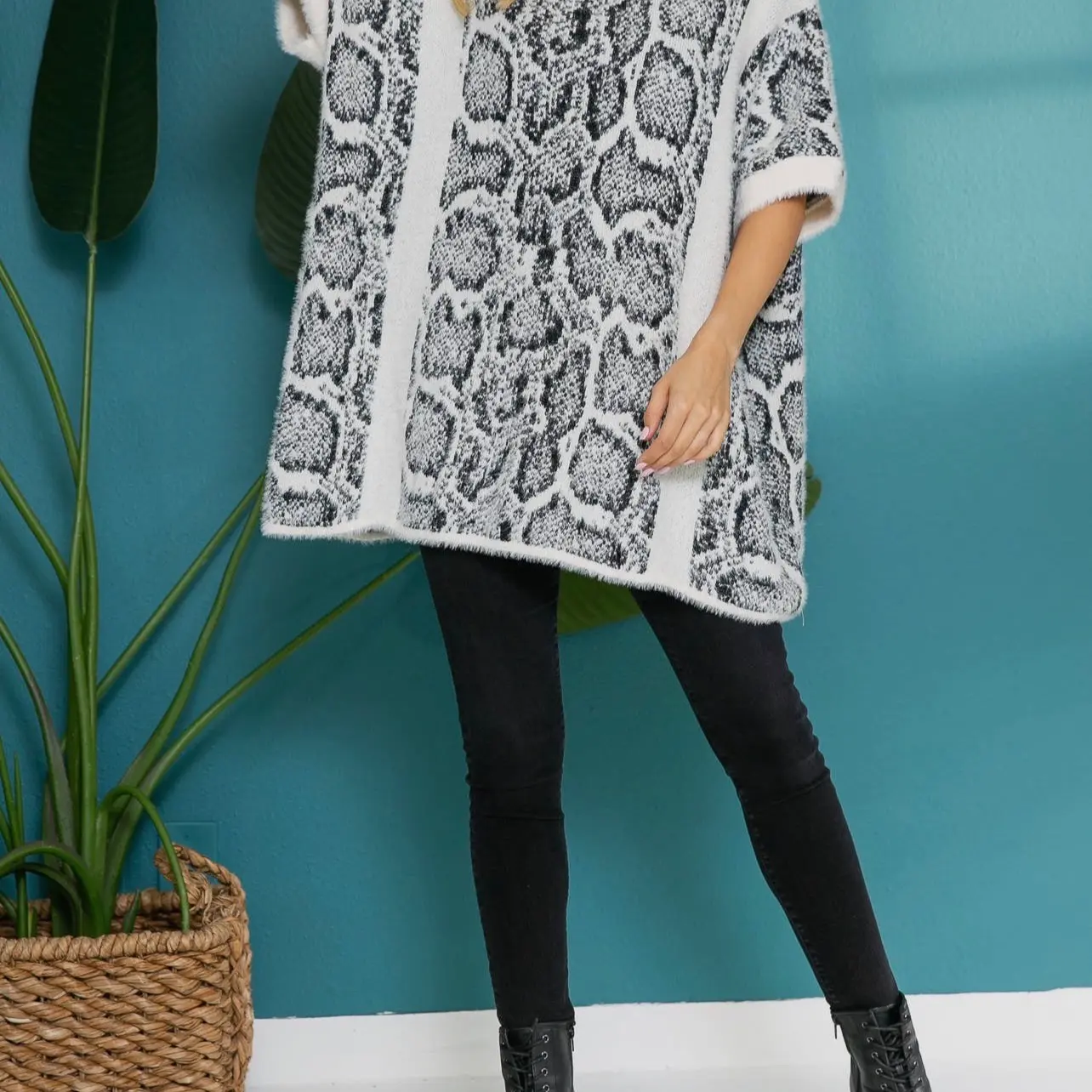 Python Oversized Tunic Casual Holiday